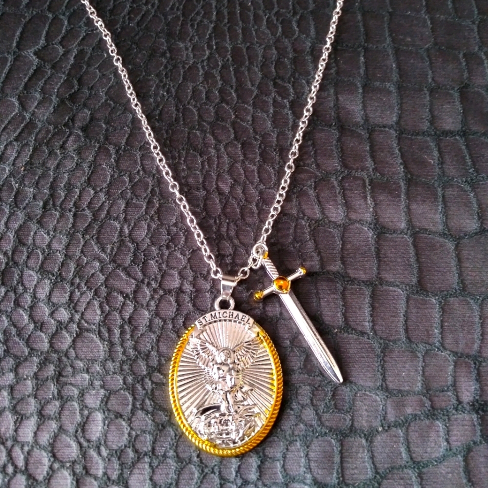 Michael The Archangel Pendant Necklace - Picture 2 of 4